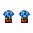 thumbnail image 2 of Qarigey Camisa de manga corta para la playa, informal, a la moda, holgada, con botones estampados, para vacaciones, ropa de playa de un solo Type11 NO11, 2 of 6