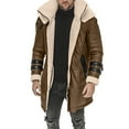 thumbnail image 2 of AOOCHASLIY 2023 Men Fall Coat Men's Fall/Winter Fashion Fleece Jacket Stretch Washed Top Jacket, 2 of 5