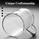 thumbnail image 3 of Juego de 4 tazas de café de vidrio grandes de 14 onzas con asas antiescaldadas, tazas transparentes ligeras y duraderas para café con capuchino americano, té, leche, jugo de café expreso, 3 of 17