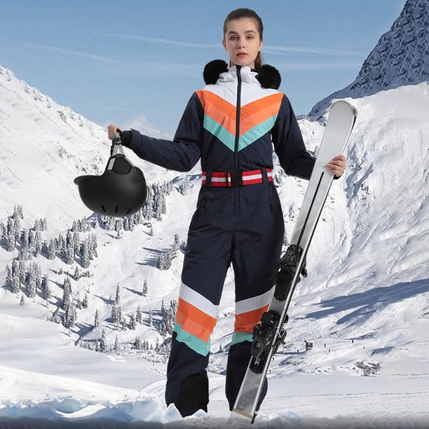Mono de esquí de una pieza Trajes de nieve transpirables ajustables para el invierno (Verde M) Likrtyny Para estrenar