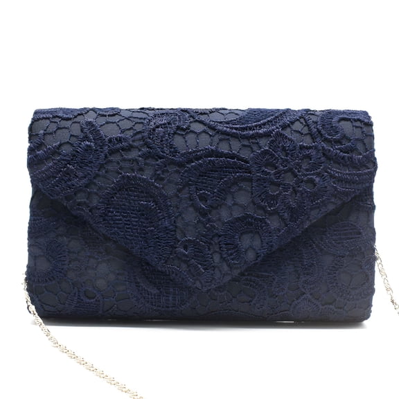 GASTROPOD Women'S Elegant Evening Clutch, Lace Handbag, Formal Purse, Evening Clutch Purses for Women,22513Cm, Dark Blue