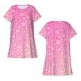thumbnail image 3 of Kuqiui Breast CancerN Ribbons Awareness Pattern Women's Short-sleeved Nightgown,Casual Sleep A-line Sleepwear Comfy Sleepshirt,Cute Breathable Nightdress Ruffle - 3X-Large, 3 of 7