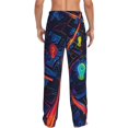 thumbnail image 3 of Goofa Neon City Map Pattern Printed Soft Pajama Pants for Men, Wide Leg Comfy Casual Lounge Yoga Pants-X-Large, 3 of 9