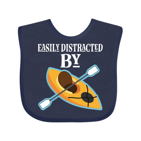 

Inktastic Kayaking Easily Distracted by Kayaks Gift Baby Boy or Baby Girl Bib