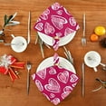 thumbnail image 4 of Dreamtimes Valentine's Day Love Heart Cloth Napkins Set of 1, Oversized Washable Reusable Polyester Dinner Table Napkins for Family, Restaurant, Party Decor, 20"x 20", 4 of 7
