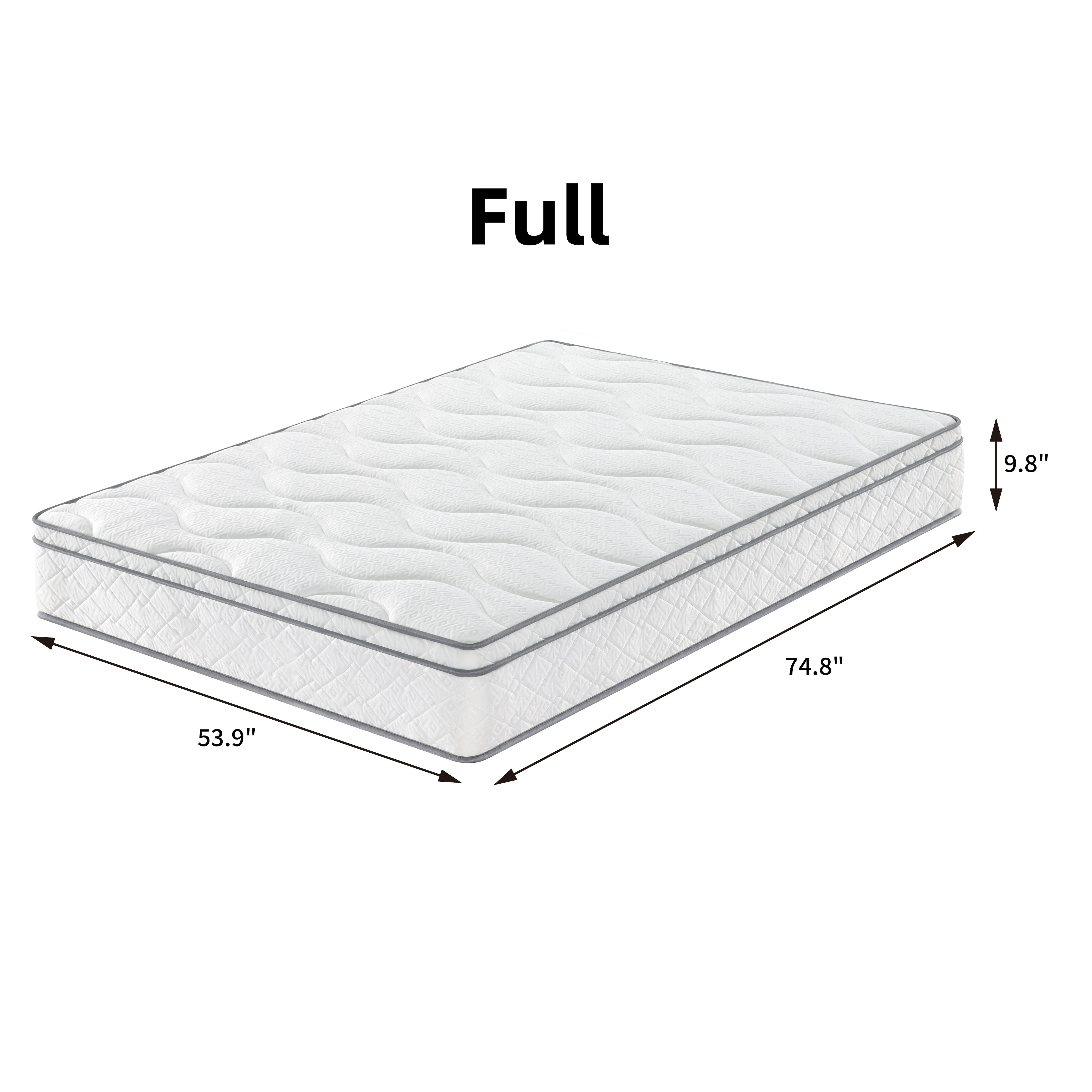 MAYEERTY 10-Inch Hybrid Full Size Mattress with Gel Memory Foam & Individually Wrapped Coils