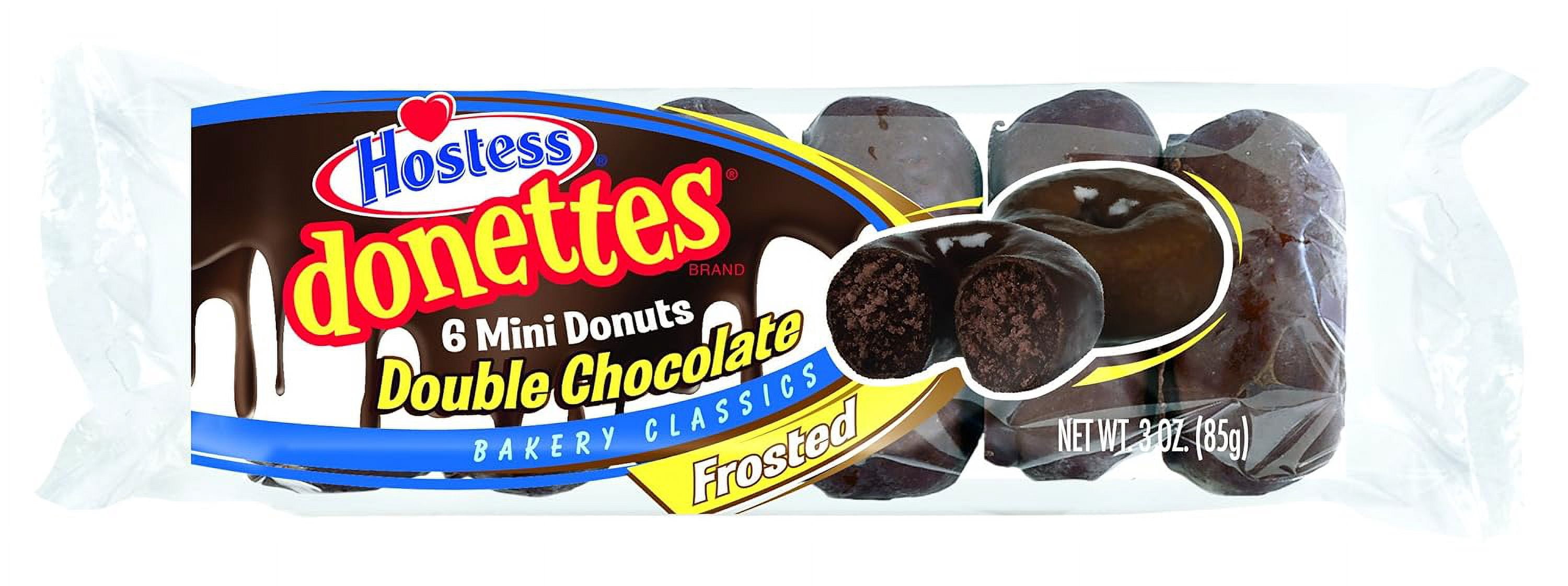 Hostess Donettes Mini Donuts, Double Chocolate, 3 Ounce, 10 Count