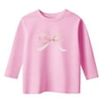 thumbnail image 3 of Tiijoy Girls 3/4 Sleeve Crew Neck T-Shirt Casual Bow Graphic T Shirt, Sizes 3-13, 3 of 3