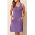 thumbnail image 2 of PPYOUNG Women's Sleeveless Striped Summer Dress with Pockets V-Neck Casual Tunic Sundress, 2 of 5