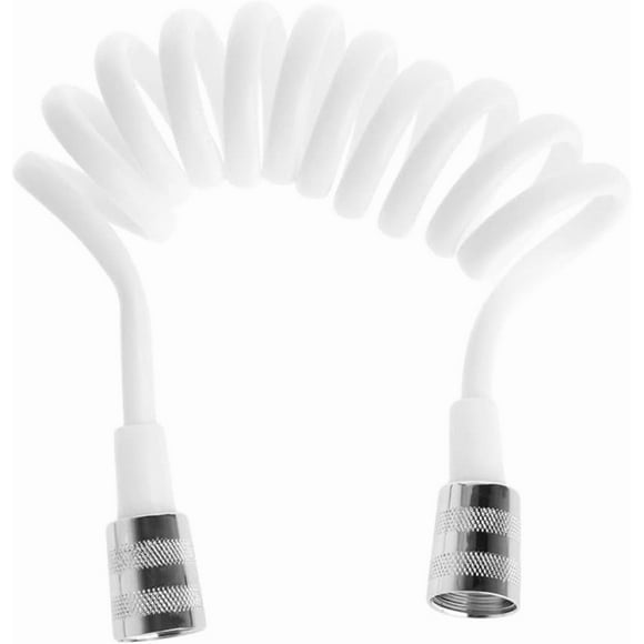 PinesC Flexible Shower Hose for Water Plumbing Toilet Bidet Telephone Line Plumbing Hose ABS Tube Brass Nut Drop Ship,150cm White White