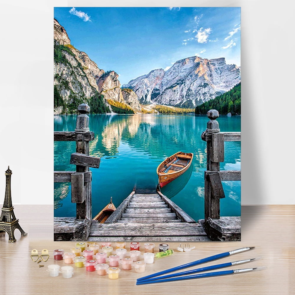 1pc Paint By Numbers Kit For Adults, Forest Landscape Paint On Canvas  Acrylic Crafts For Diy Gift 40x50cm/16x20inch Without Frame, Don't Miss  These Great Deals