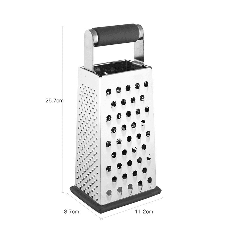 K BASIX Professional Box Grater for Kitchen, 4 Sided Box Cheese Grater,  Stainles