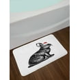 thumbnail image 2 of Bunny Bath Mat, Christmas Theme Rabbit Silhouette in Pencil Drawing Sketchy, Plush Bathroom Decor Mat with Non Slip Backing, 29.5" X 17.5", Vermilion Charcoal Grey, by Ambesonne, 2 of 2