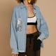 thumbnail image 2 of Chaquetas de mezclilla para mujer Abrigo casual de moda Bolsillos Lentejuelas Sólido Manga larga Sin capucha Tops Chaqueta de mezclilla Prendas de abrigo Odeerbi ODB-2, 2 of 9