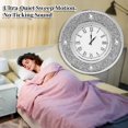 thumbnail image 6 of Silver Round Glass Mirrored Wall Clock 20inch with Crystal Sparkle Twinkle Bling Crush Diamond for Wall Decorative Home Décor, 6 of 13