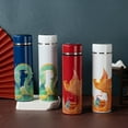thumbnail image 3 of Insulated Coffee Tea Travel Thermos Mug Water Bottle with Removable Strainer and Temperature Featuring Chinese Art Design - 16.9 fl oz (Blue Dragon), 3 of 6