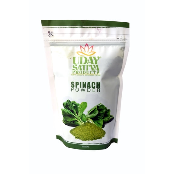 Uday Sattva Products Green Spinach Leaf Powder Pure Nutrient-Dense Superfood 7.05oz Pack of 1