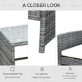 thumbnail image 5 of Outsunny 4pcs Wicker Outdoor Patio Furniture Set with Sofa and 2 Chairs, Rattan Conversation Sets with Cushions, 1 Center Table, Garden, Gray, 5 of 9