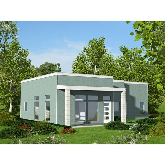 001-3735: Contemporary 2 Bed, 2 Bath Luxury Home Plan, 1494 Sq Ft: Full Blueprints with License to Build by Home Plan Marketplace - Lesuto