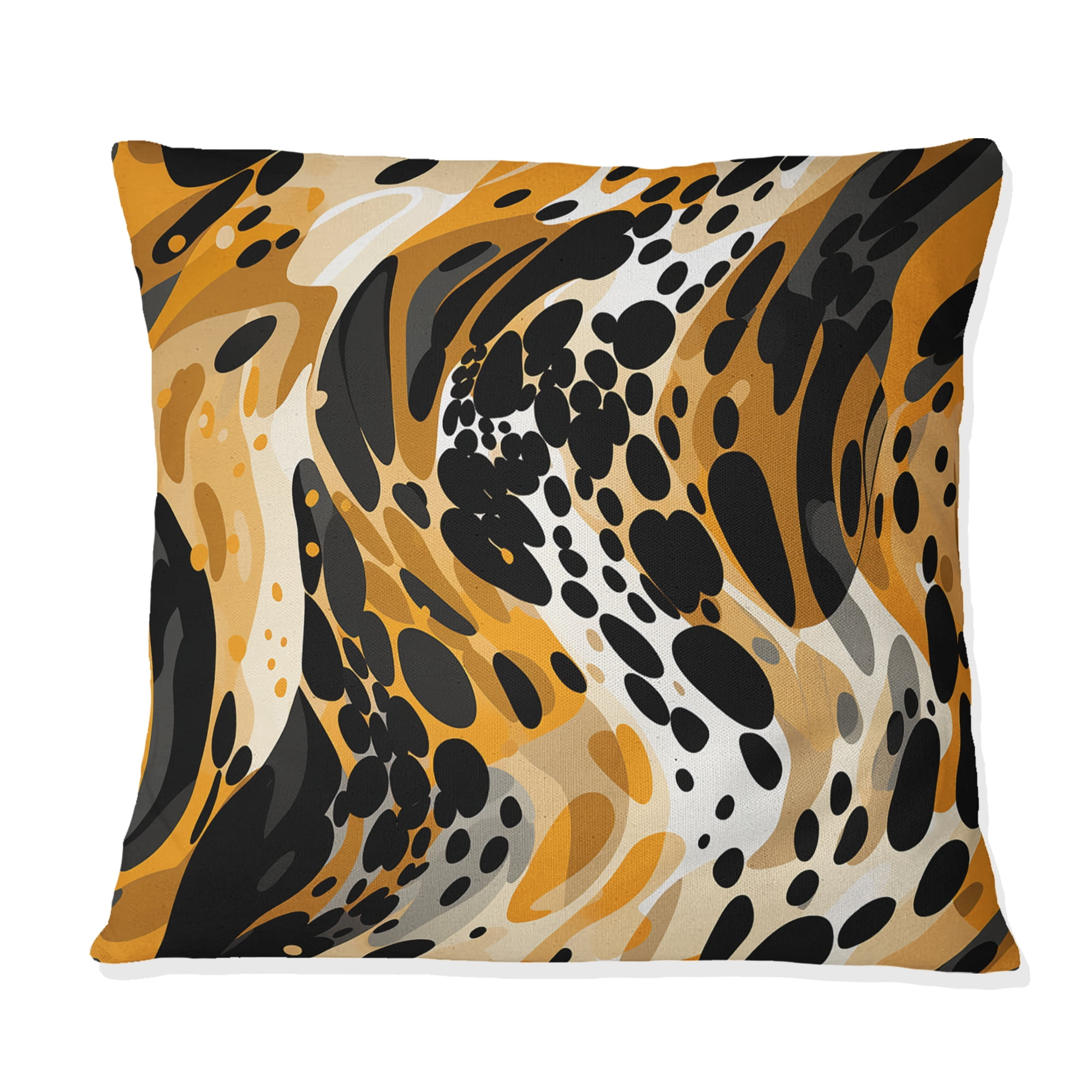 Designart Black And Yellow Leopard Opulence Geometric Throw Pillow Modern Pillow For Couch Insert And Pillows Covers For Bedroom Decor Walmart