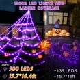 thumbnail image 6 of Scidweet Halloween Decorations Outdoor, 500 LED Halloween Giant Spider Web Lights for Garden Yard Porch Home Decor, Purple White, 6 of 7