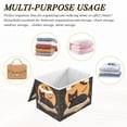 thumbnail image 6 of Yayeee Collapsible Cube Storage Bin with Lid Fabric Closet Decorative Basket with Handles, Orange Halloween Cat, 6 of 7