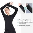 thumbnail image 5 of BALEAF Women's Long Sleeve Lightweight Yoga Running Sport Shirts Underscrub with Thumb Holes Black S Black 2XL, 5 of 7