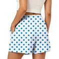 thumbnail image 6 of Women's Polka Dot Drawstring Shorts Elastic Waist Casual Beach Shorts with Side Pockets Summer Lightweight Loungewear Blue XXL(XXL), 6 of 6