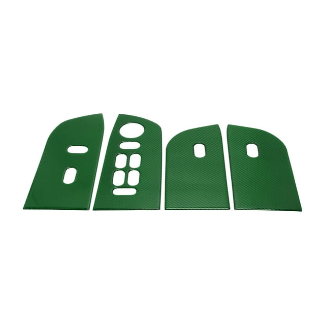 Cubierta del panel del interruptor de elevación de la ventana Unique Bargains para Ford F150 2004-2008 Delante y Detrás Botón de Control de Ventana del Automóvil Fibra de Carbono Verde