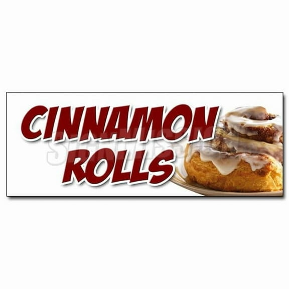 SignMission 12 in. Cinnamon Rolls Decal Sticker - Fresh Baked Bakery Still Warm Homemade Hot