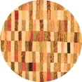 thumbnail image 1 of Ahgly Company Indoor Round Abstract Orange Contemporary Area Rugs, 3' Round, 1 of 1