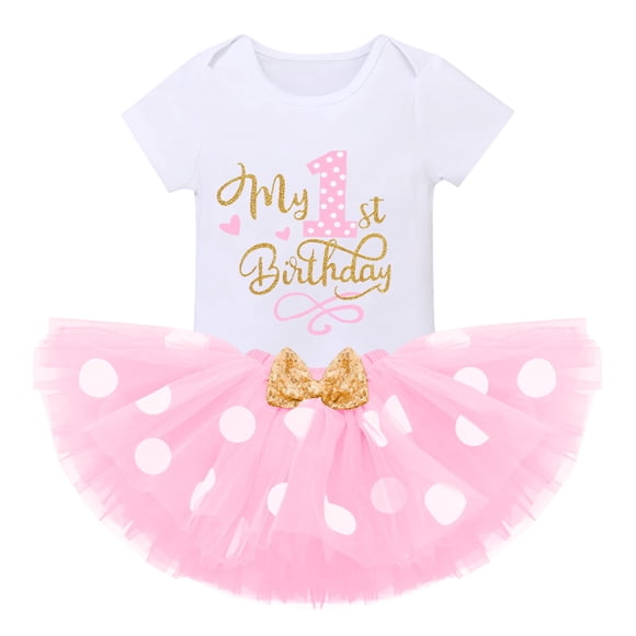 Outfit IMEKIS para el primer cumpleaños de una niña de 1 año, tarta y foto de Smash