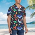 thumbnail image 3 of Gaeub The Underwater World Print Men's Hawaiian Shirt,Button Down Short Sleeves Shirts,Tropical Beach Casual Button Down Shirts,3X-Large, 3 of 7
