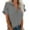 Grey, variant on Womens Short Sleeve Blouses Fashion Woman Causal Button Solid Blouse Short Sleeve T-Shirt Summer Tops Summer T Shirts for Women Short Sleeve Tops Short Sleeve Tops for Women