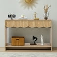 thumbnail image 3 of PHOYAL Console Table Sofa Table with 2 Drawer and Open Storage Shelves, Modern Entryway Table for Living Room Hallway Bedroom, Beige, 3 of 6