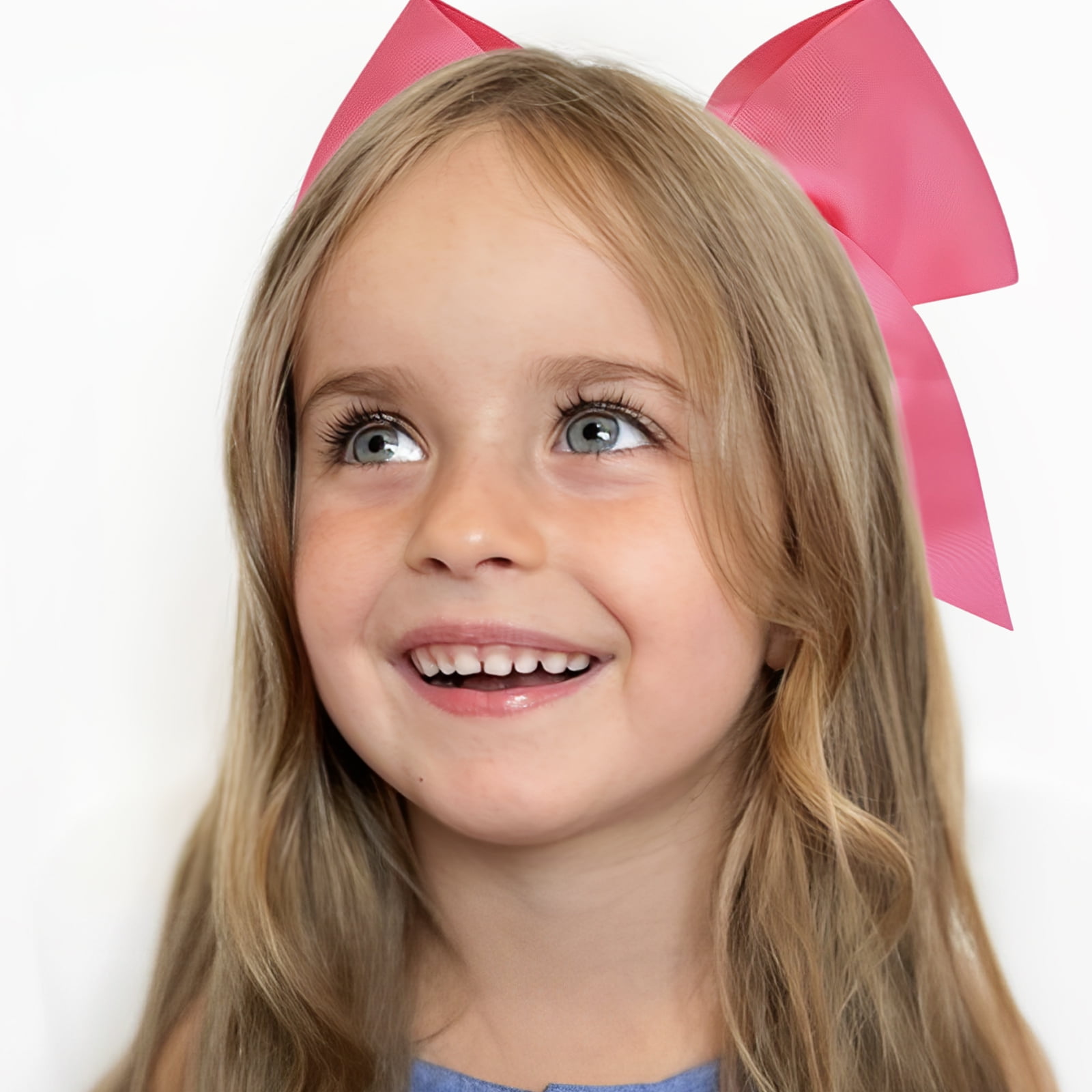 JoyBowie 12+4 Pack Large Cheer Bows & Rainbow Lollipop Hair Clips, Elastic Ties for Girls