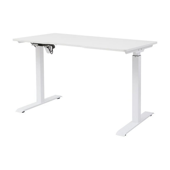 Pemberly Row Electric Height Adjustable Standing Desk in White