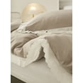 thumbnail image 6 of Move Over Taupe Lace Bedding Sets Twin Boho Chic Duvet Cover Set Washed Microfiber Lace Pattern No Filling, 6 of 8