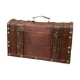 thumbnail image 1 of Estuche para transportar vino, caja de presentación, hecho a mano, portátil, rústico, de madera, decorativo, para bar., 1 of 9