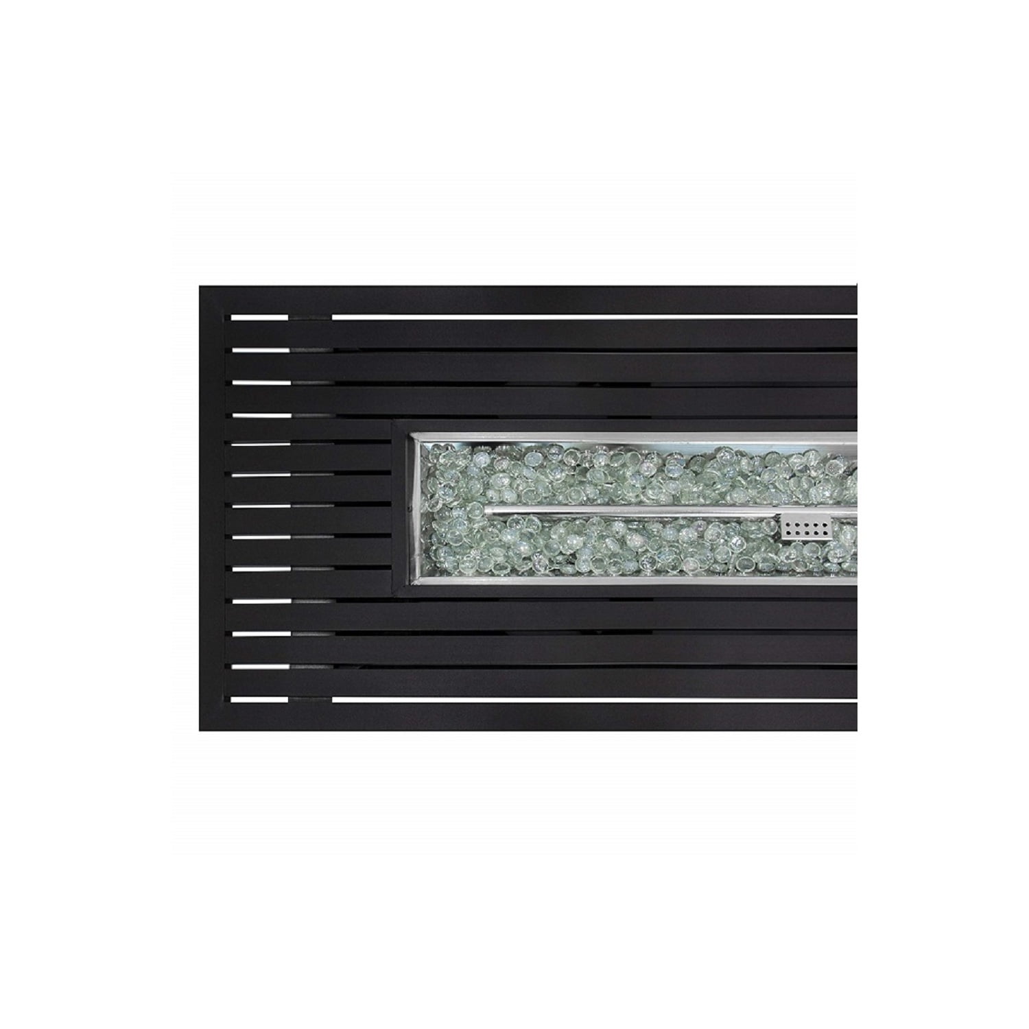 AZ Patio Heaters Outdoor Rectangle Fire Pit in Black Mocha with Wind Screen