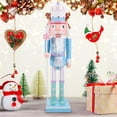 thumbnail image 4 of Yardwe Wooden Nutcracker Christmas Decoration Blue Desktop Holiday Ornament, 4 of 6