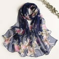 thumbnail image 3 of FADAACAI Women's Scarf Summer Shawl Women's Scarves Women Scarves Scarfs For Women Lightweight Print Floral Pattern Scarf Shawl Fashion Scarves Shawls And For Spring Navy, 3 of 3