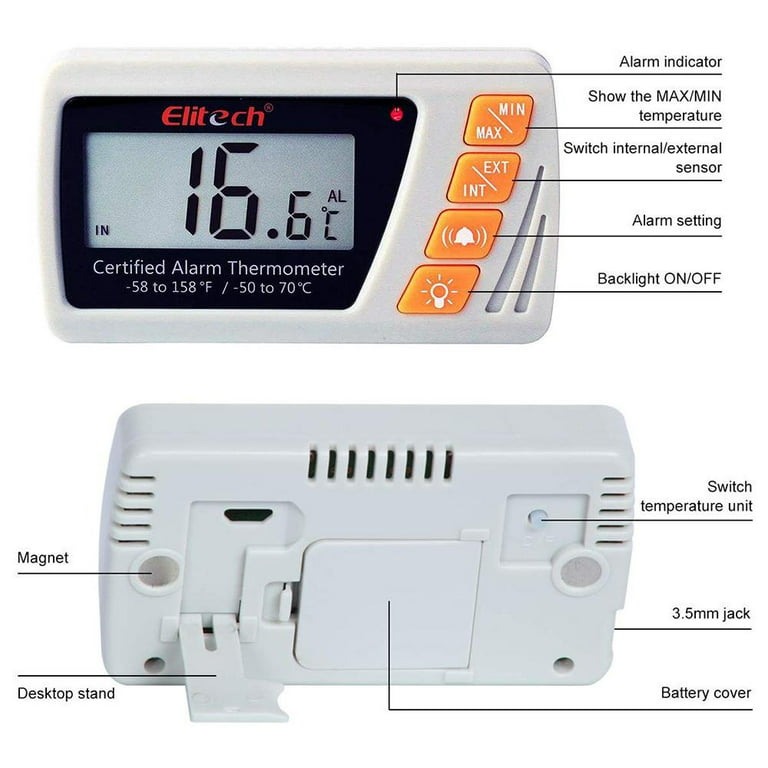 Elitech VT-10B Vaccine Thermometer with External Sensor Probe