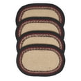 thumbnail image 2 of VHC Brands Braided Cotton Placemat 10x15 Set of 4, Cotton Dining Room, Kitchen Placemat, Dining Table Placemats, Woven Place Mat, Stenciled, Connell Collection, Oval 10x15, Stars, Burgundy, 2 of 5