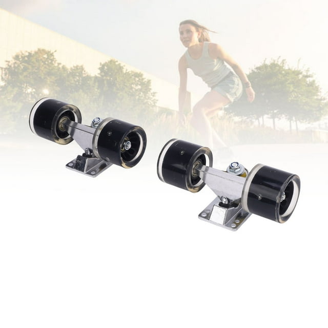Skateboard Wheels Set,Cruiser Board 3.2 Inch Aluminum Alloy Trucks with 55x45mm PU Magnetic Core Friction Wheels for Light Up Riding