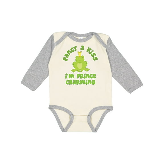 Inktastic Fancy A Kiss I'm Prince Charming Boys Long Sleeve Baby Bodysuit