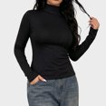 thumbnail image 6 of jjayotai Women's Turtleneck Long Sleeve Shirts Slim Fit Tops | Soft Layering Undershirt Casual Basic Tee Fall Winter Tops, Lightweight Base Layer, 6 of 6