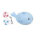 thumbnail image 3 of Juguete flotante de fútbol para gatos con forma de ballena, recargable por USB, ligero y multifuncional, de 11 x 7 x 5 cm, para niños, con 2 pelotas Azul, 3 of 8