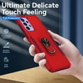 thumbnail image 2 of for Samsung Galaxy A42 5G Case, Slim Fit Military Grade Drop Tested Dual Layer Shockproof Case with 360 Ring Holder Kickstand Protective Rugged Car Magnetic Non-Slip Phone Case,Rose+Red, 2 of 8
