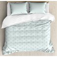 thumbnail image 1 of Anchor King Size Duvet Cover Set, Small Cute Anchors and Little Hearts Romantic Holiday Vacation Ocean Theme, Decorative 3 Piece Bedding Set with 2 Pillow Shams, Baby Blue Teal White, by Ambesonne, 1 of 3